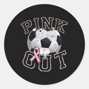 Sticker Rond Équipe de soccer Pink Out Mois de la sensibilisati