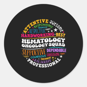 Sticker Rond Équipe de soins infirmiers en oncologie hématologi