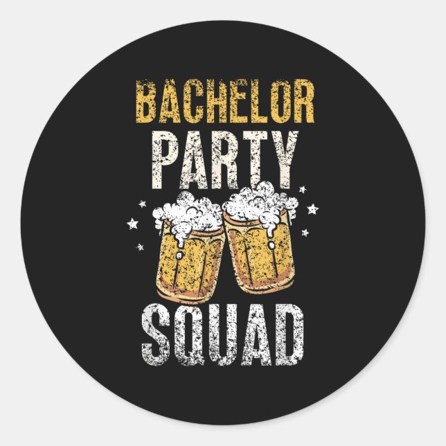 Sticker Rond Équipe de soirée de bachelorette mariée _4  (Devant)