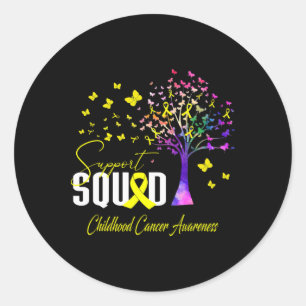 Sticker Rond Équipe De Soutien À La Sensibilisation Au Cancer C