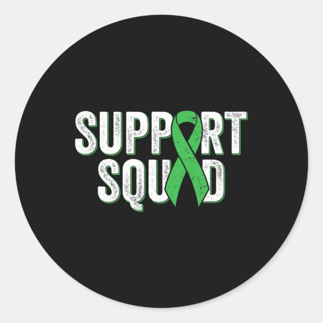 Sticker Rond Équipe de soutien aux maladies - Ruban de sensibil (Devant)