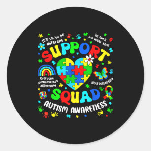 Sticker Rond Équipe de soutien casse-tête de sensibilisation à