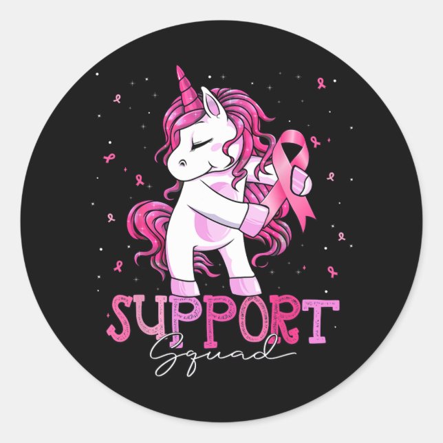 Sticker Rond Équipe de soutien contre le cancer Chemise Sensibi (Devant)