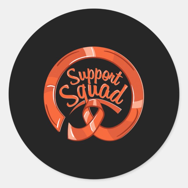 Sticker Rond Équipe De Soutien Du Ruban De Sensibilisation Aux  (Devant)
