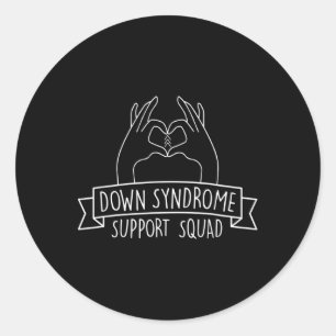 Sticker Rond Équipe de soutien du syndrome de 21 mains de Triso