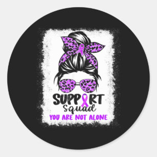 Sticker Rond Équipe de soutien Messy Bun Purple Warrier Heimerh