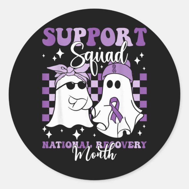 Sticker Rond Équipe de soutien Mois national de rétablissement  (Devant)