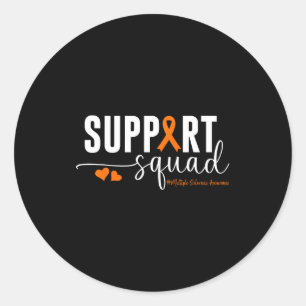 Sticker Rond Équipe de soutien Orange de sensibilisation à la s
