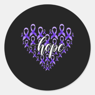 Sticker Rond Équipe de soutien Ribbon Hearts Sensibilisation au