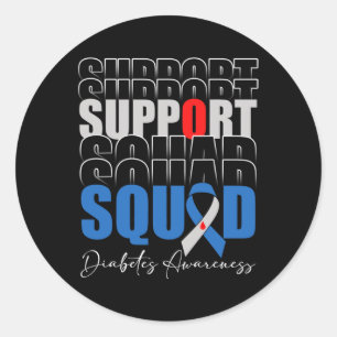 Sticker Rond Équipe de soutien Ruban bleu T1d Sensibilisation a