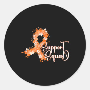 Sticker Rond Équipe de soutien Ruban orange Leucémie Cancer du