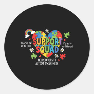 Sticker Rond Équipe de soutien Sensibilisation à l'autisme en a