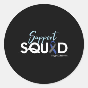 Sticker Rond Équipe de soutien - Sensibilisation au diabète de