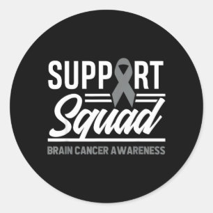 Sticker Rond Équipe de soutien Tumeur cérébrale Soutien Cancer