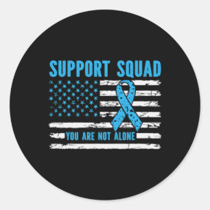 Sticker Rond Équipe de soutien Vous n'êtes pas seul Sensibilisa