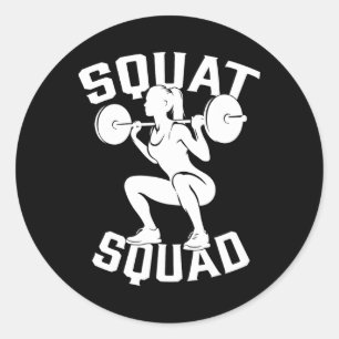 Sticker Rond Équipe de squat entraînement Partenaire Entraîneur