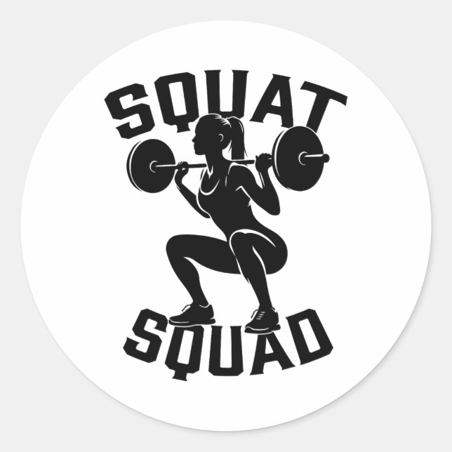 Sticker Rond Équipe de squat entraînement Partenaire Entraîneur (Devant)