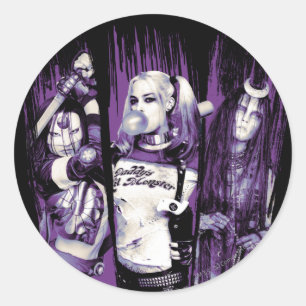 Sticker Rond Équipe de suicide   Squad Girls "In Squad We Trust