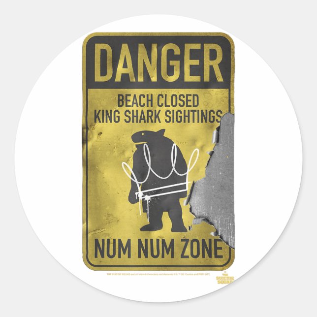Sticker Rond Équipe de suicide Zone de danger pour le requin Ki (Devant)