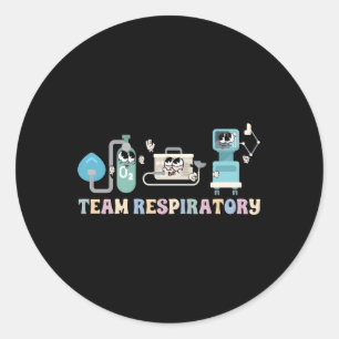 Sticker Rond Équipe de thérapeute respiratoire Escouade respira
