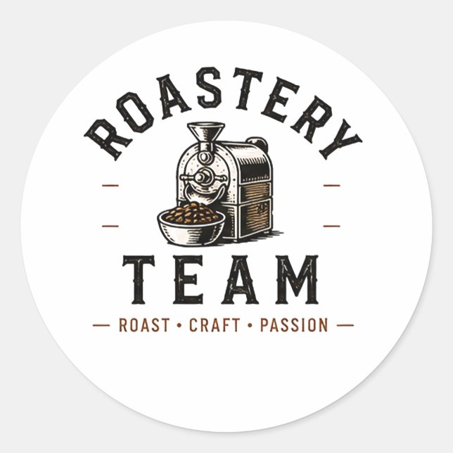 Sticker Rond ☕ Équipe de torréfaction Café Torréfacteur Staff L (Devant)