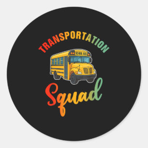 Sticker Rond Équipe de transport Drôle de chauffeur de bus de r