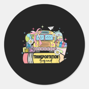 Sticker Rond Équipe de transport Retour à l'école Conducteur d'