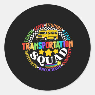 Sticker Rond Équipe de transport Retour à l'école Conducteur d'