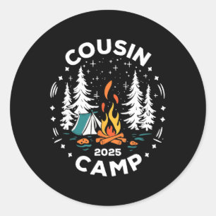 Sticker Rond Équipe de vacances d'été de camping Cousin Camp 20