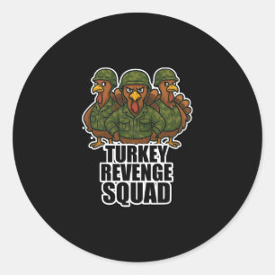 Sticker Rond Équipe de vengeance de dinde Équipage de dinde drô