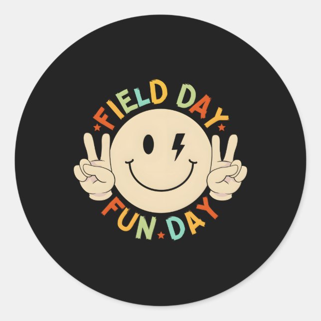 Sticker Rond Équipe De Voyage Sur Le Terrain De L'École Pour En (Devant)