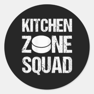 Sticker Rond Équipe de zone de cuisine humour hockey drôle rétr