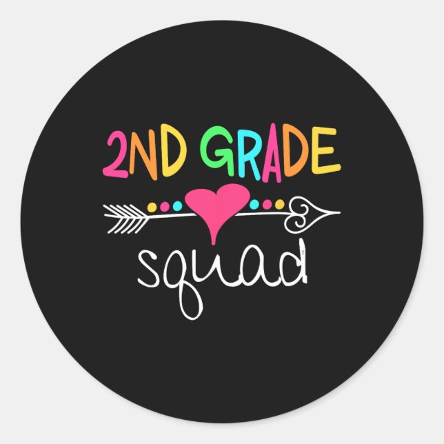 Sticker Rond Équipe d'élèves de 2e année Deuxième équipe d'ense (Devant)