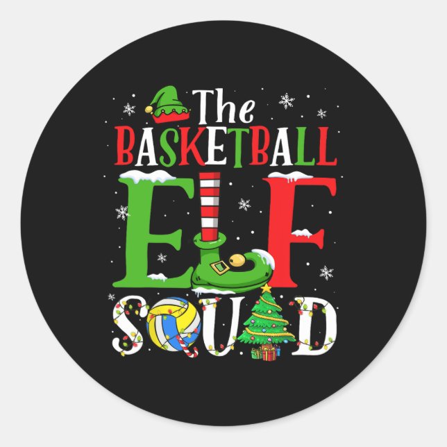 Sticker Rond Équipe D'Elf De Volley-Ball Correspondant Au Playe (Devant)