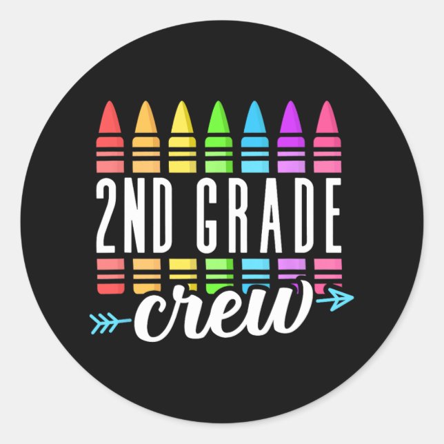 Sticker Rond Équipe d'enseignants de 2e année de l'équipe d'ens (Devant)
