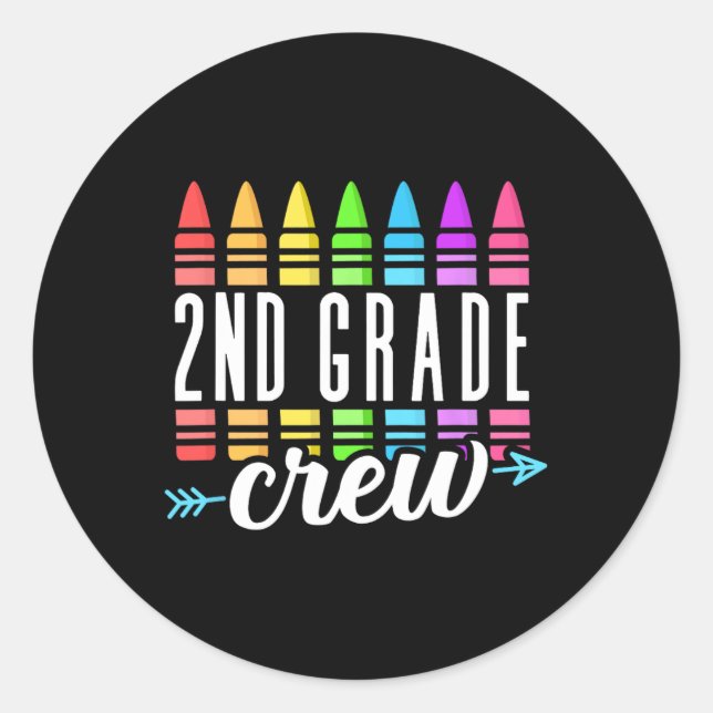 Sticker Rond Équipe d'enseignants de 2e année de l'équipe d'ens (Devant)