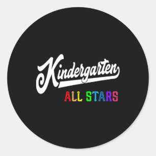 Sticker Rond Équipe d'enseignants des étoiles de maternelle