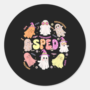Sticker Rond Équipe d'enseignement spécial Éffrayante Halloween