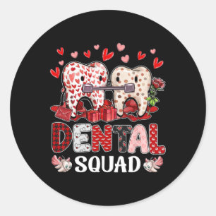 Sticker Rond Équipe dentaire Saint-Valentin Dentiste Dentaire I