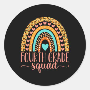 Sticker Rond Équipe d'équipe de 4e année Enseignant de 4e année