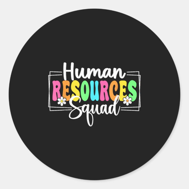 Sticker Rond Équipe Des Ressources Humaines De Retour À L'École (Devant)