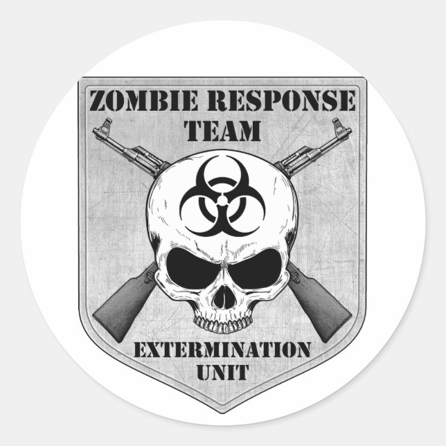 Sticker Rond Équipe d'intervention de Zombie (Devant)