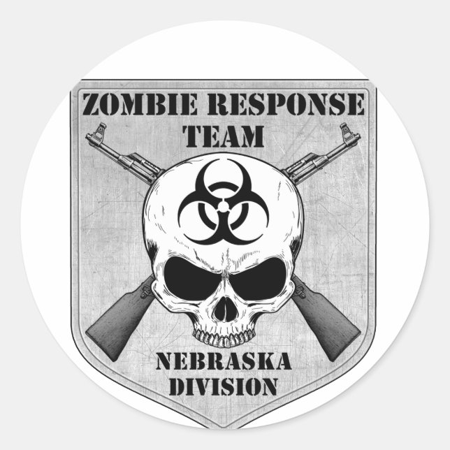 Sticker Rond Équipe d'intervention de Zombie : Division Nebrask (Devant)