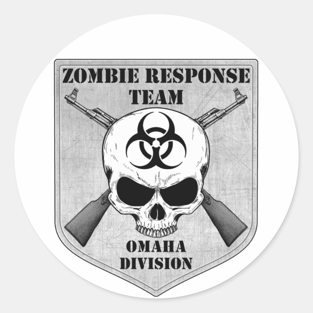 Sticker Rond Équipe d'intervention de Zombie : Division Omaha (Devant)