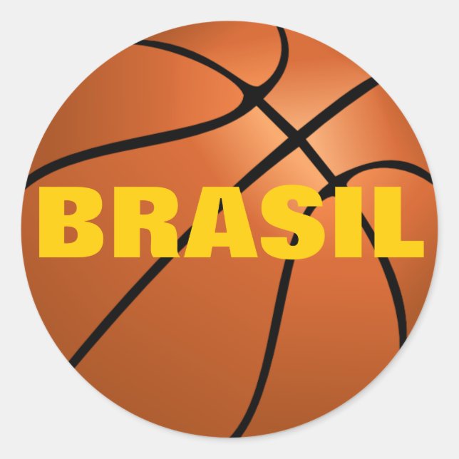 Sticker Rond Équipe du Brésil de basket-ball (Devant)