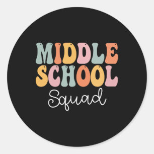 Sticker Rond Équipe du collège Rétro Vintage Super Premier jour