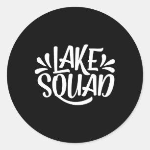 Sticker Rond Équipe du lac Vie de camping en vacances Famille t