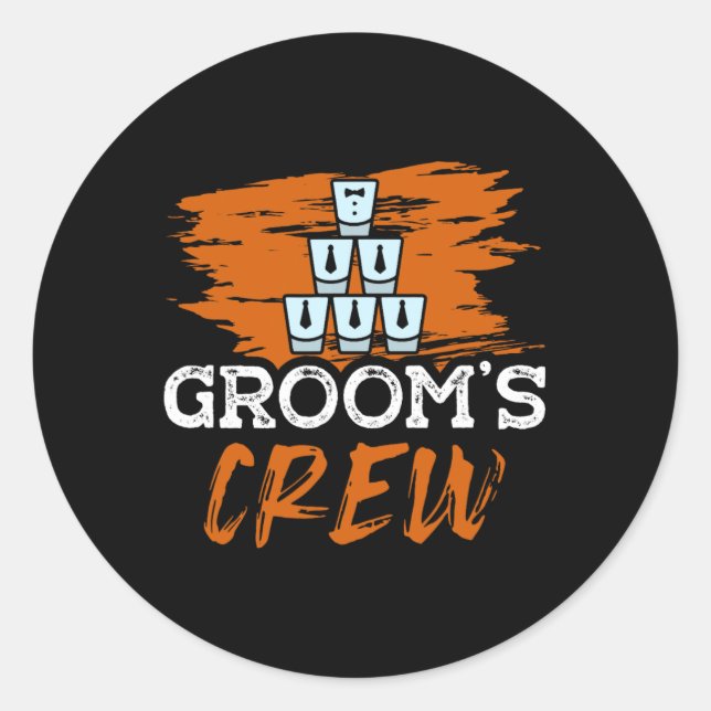Sticker Rond Équipe du marié pour une fête de bachelor drôle Ba (Devant)