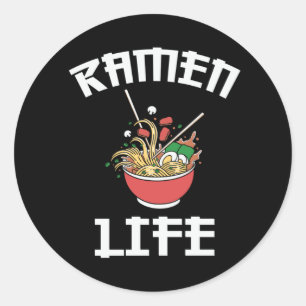 Sticker Rond Équipe du Ramen Club Ramen Life Lovely Design