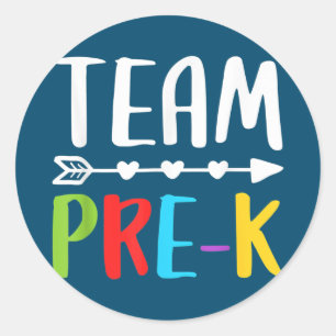 Sticker Rond Équipe Enseignant Pré K Retour À L'école